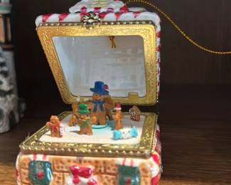 Musical Gingerbread House Trinket Box Ornament