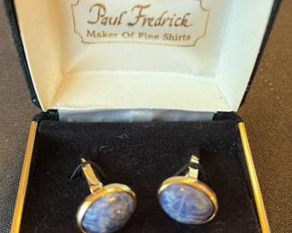 Paul Frederick Lapiz Lazuli Cufflinks and Stud Set