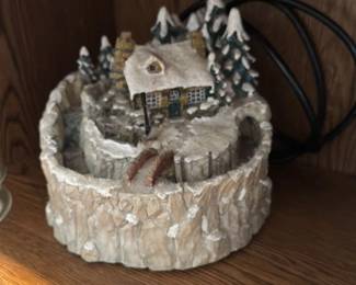 Snowy Village House with Trees