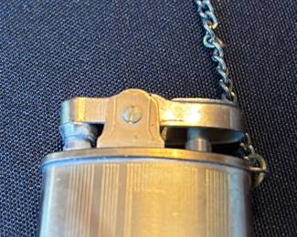 Vintage Engraved Pocket Lighter with Chain