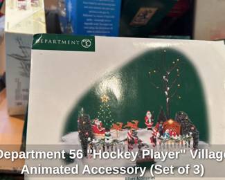 Department 56 "Hockey Player" Village Animated Accessory (Set of 3)