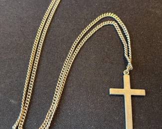Silver Cross Pendant Necklace