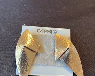 Capri Sterling Silver Hammered Abstract Earrings