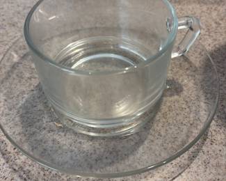 Glass Coffee Cup and Saucer