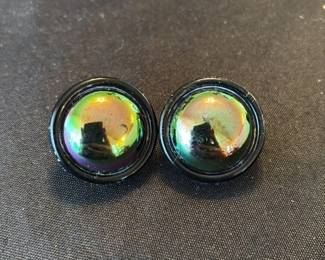 Vintage Iridescent Glass Cabochons