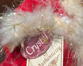 Porcelain Doll with Red Christmas Dress