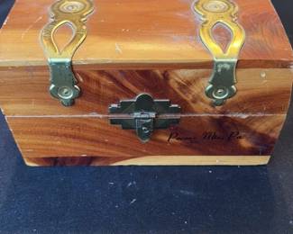 Vintage Cedar Keepsake Box with Brass Accents