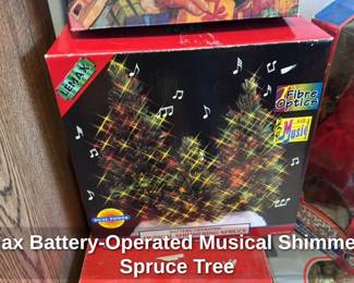 Lemax Battery-Operated Musical Shimmering Spruce Tree
