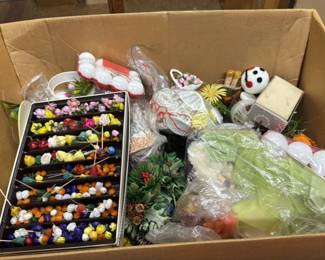 Assorted Craft Embellishments and Floral Supplies