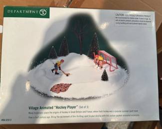 Department 56 "Hockey Player" Village Animated Accessory (Set of 3)