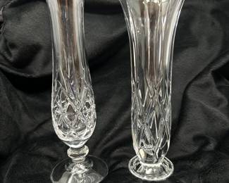 Cristal D'Arques-Durand crystal vase, 8.5"H, $10. Gorham Lady Anne crustal vase, 8.5"H,  $10