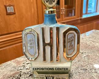 1973 Jim Beam Ohio State Fair Expo Center whiskey decanter, $40