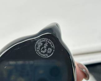 Baccarat stamp on bottom of black bunny ~