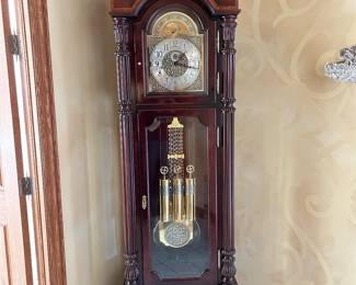 Magnificent Howard Taft Grandfather Clock, in working condition,  92"H x 19"D x 31"W,  $1,100