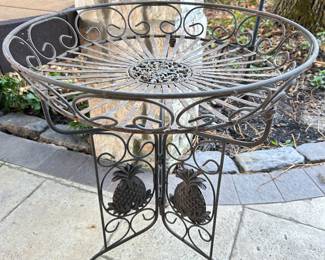 Vintage pineapple metal tray table, $48