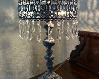 Additional pic of Lighted lamp with crystals ~