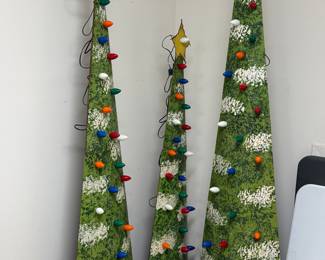Set of 3 metal light up Christmas trees, was $75, NOW $55