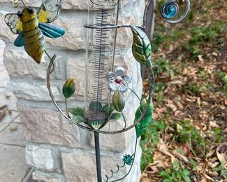 Bee rain gauge stake,  $10