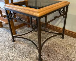 Wood & Metal End table, 2 available, 25" x 25" x 23"H, was $140 each, NOW $88 each