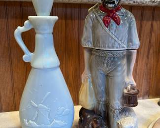 Vintage Jim Beam "Beam's Choice" Whiskey decanter, $10.   1979 Swagman Hobo 2nd National Convention Australian decanter,  $15