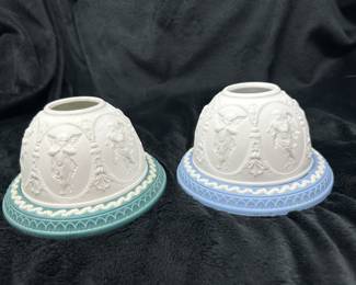Wedgewood Jasperware candle holder, 4"H x 4.75"W,  $20 each