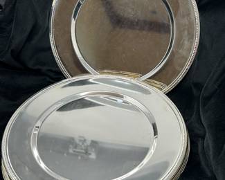 Set of 12 Godinger silverplate chargers,  $30