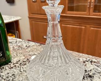 Vintage cut glass decanter w/stopper, $30
