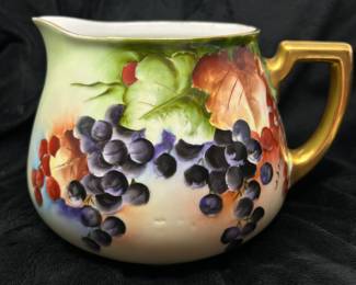 Limoge (France) Grape leaf pitcher, 6.5"H x 9"W,  $38
