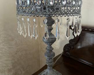 Lamp w/ crystals,  19”H,  $68