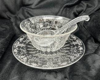Fostoria Romance Etched 3 piece set, $15