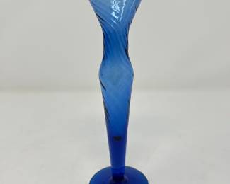 Vintage cobalt  blue glass vase, 8.5"H,  $14