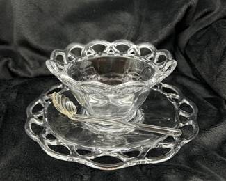 Imperial Glass "Crocheted Crystal" set, $12