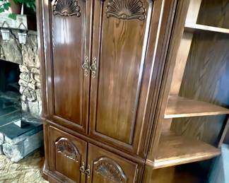 wooden armoire or media cabinet
