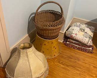 Lamp shades, basket