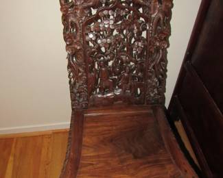 antique rosewood highly carved chair