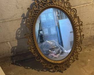 Gold Ornate Oval Mirror