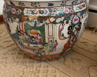 Chinese Export Rose Medallion Porcelain Fishbowl