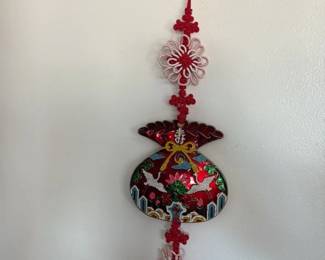 Chinese Lucky Knot and Crane Ornament