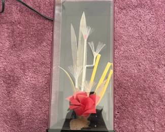 Fiber Optic Lamp with Red Rose