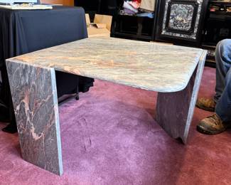 Granite 80s vintage side tables geometric pair