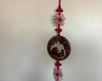 Chinese Silk Cord Tassel with Enamel Medallion