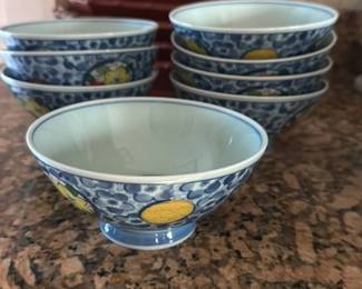 Japanese Imari Porcelain Rice Bowls