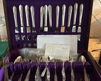 Silver Plate Flatware Set - "Nobility" Pattern
