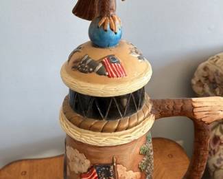 Vintage German "Civil War" Themed Stein with Eagle