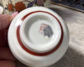 Japanese Imari Porcelain Teapot and Two Cups