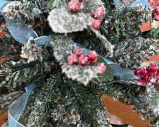 Artificial Christmas Wreath with Berries and Ornaments