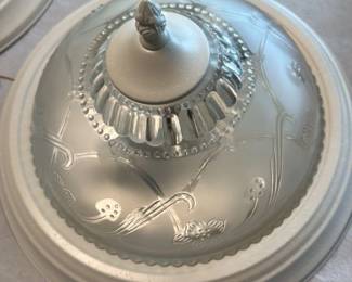 Vintage Frosted Glass Dome Light Fixture