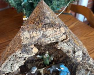 Nativity Scene Diorama in Cork Bark