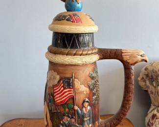 Vintage German "Civil War" Themed Stein with Eagle