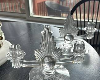 Antique Crystal Candlestick Holder